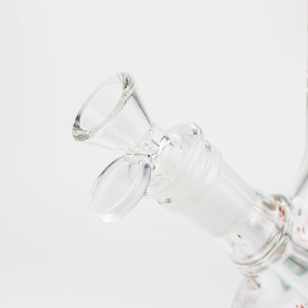 10" RM decal Glow in the dark glass water bong