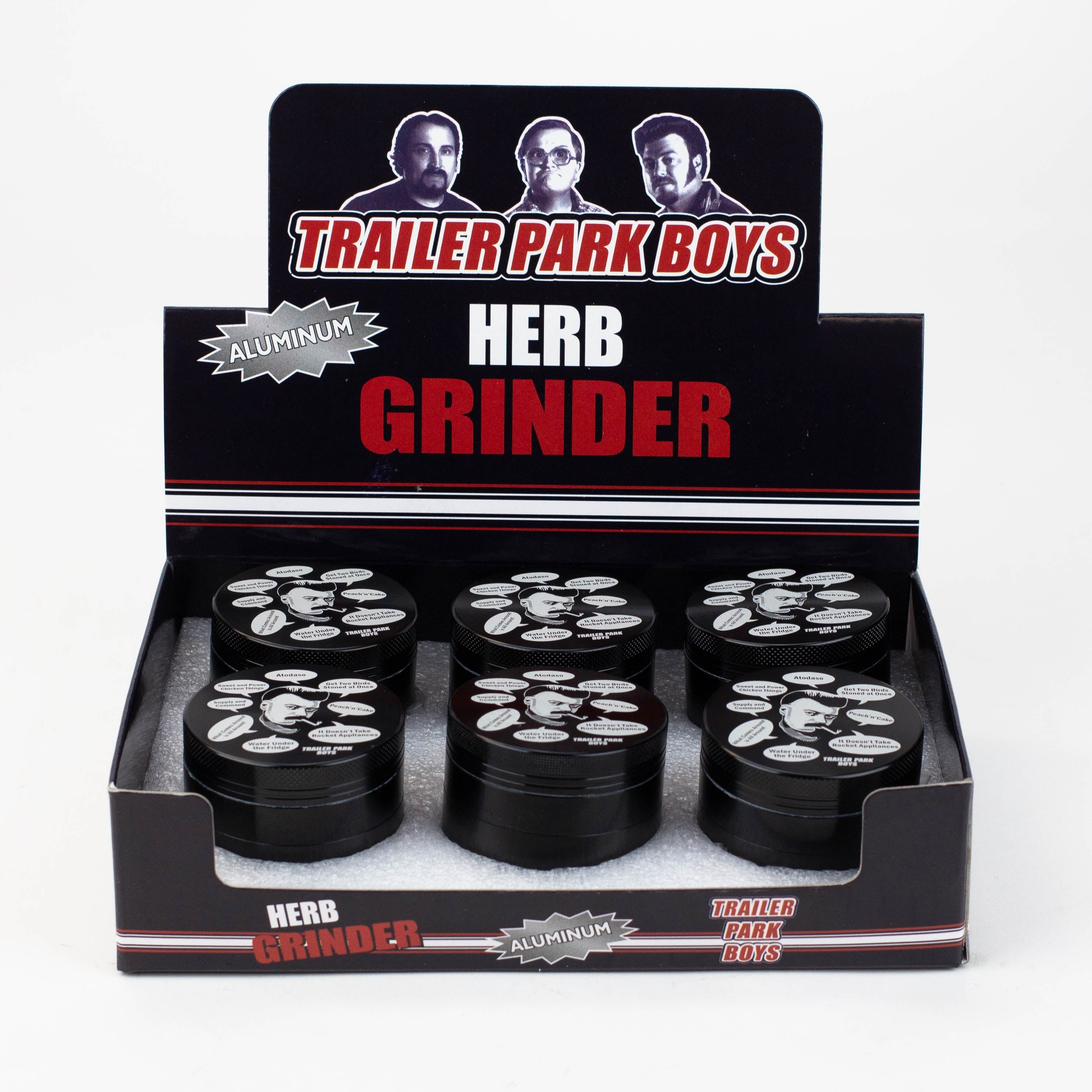 Trailer Park Boy -  4 parts 52 mm Aluminum grinder Box of 6