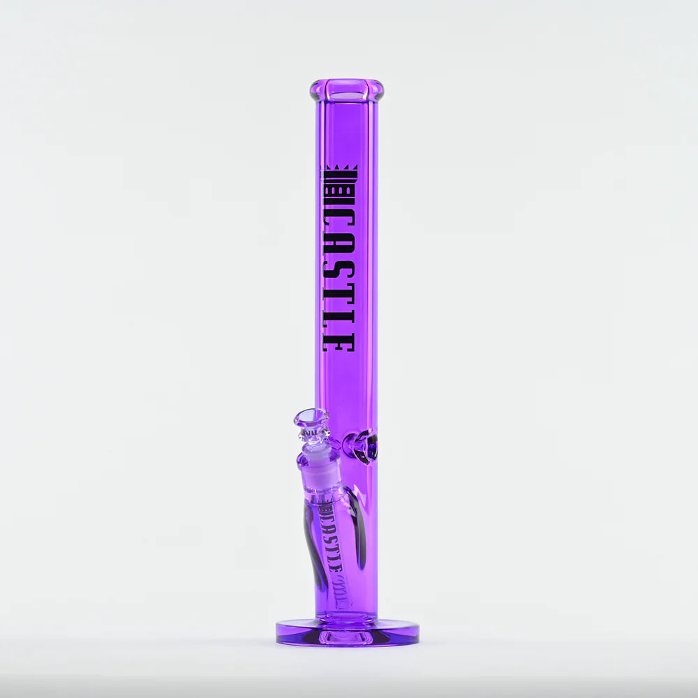 Castle Glassworks | 18" Straight Tube Glass Bong – C-003 (9mm Thick)