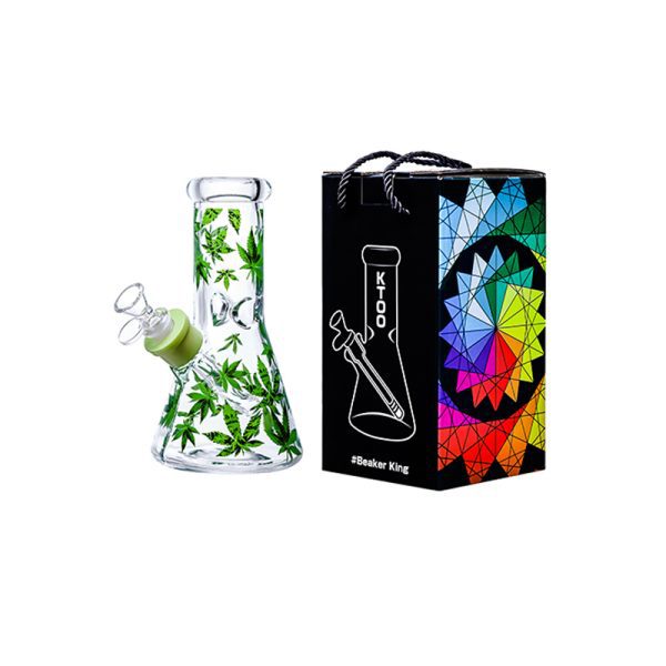 8" Soft glass beaker water bong [M08407]