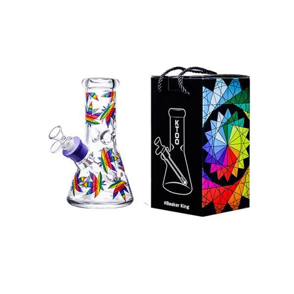8" Soft glass beaker water bong [M08407]