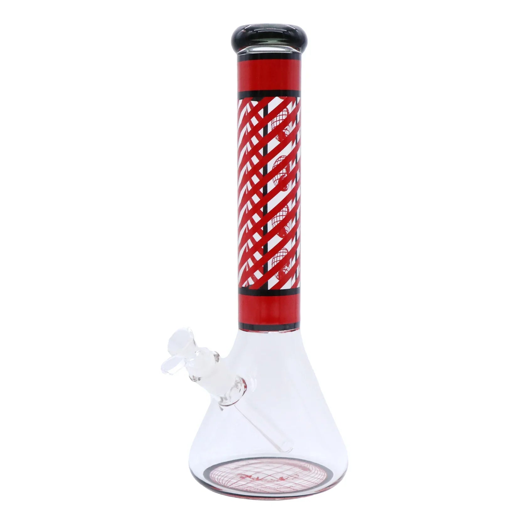 Infyniti | 14" 7mm Stripe Design Glass Beaker Bong – Assorted Colors [GP1531AST]