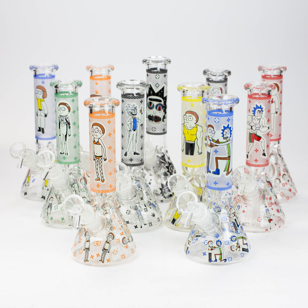 8" Glow in the dark glass Bong [GLOW]