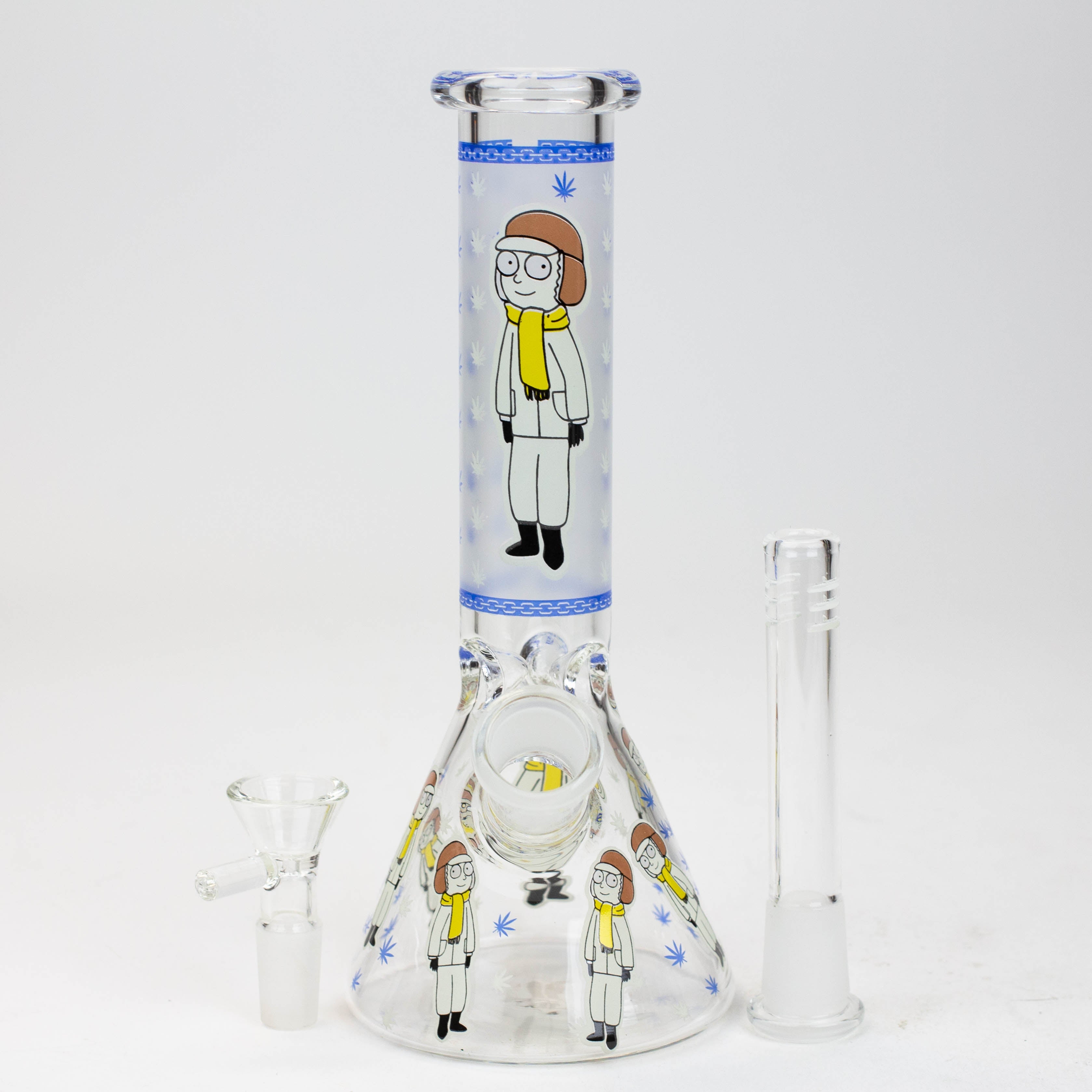 8" Glow in the dark glass Bong [GLOW]