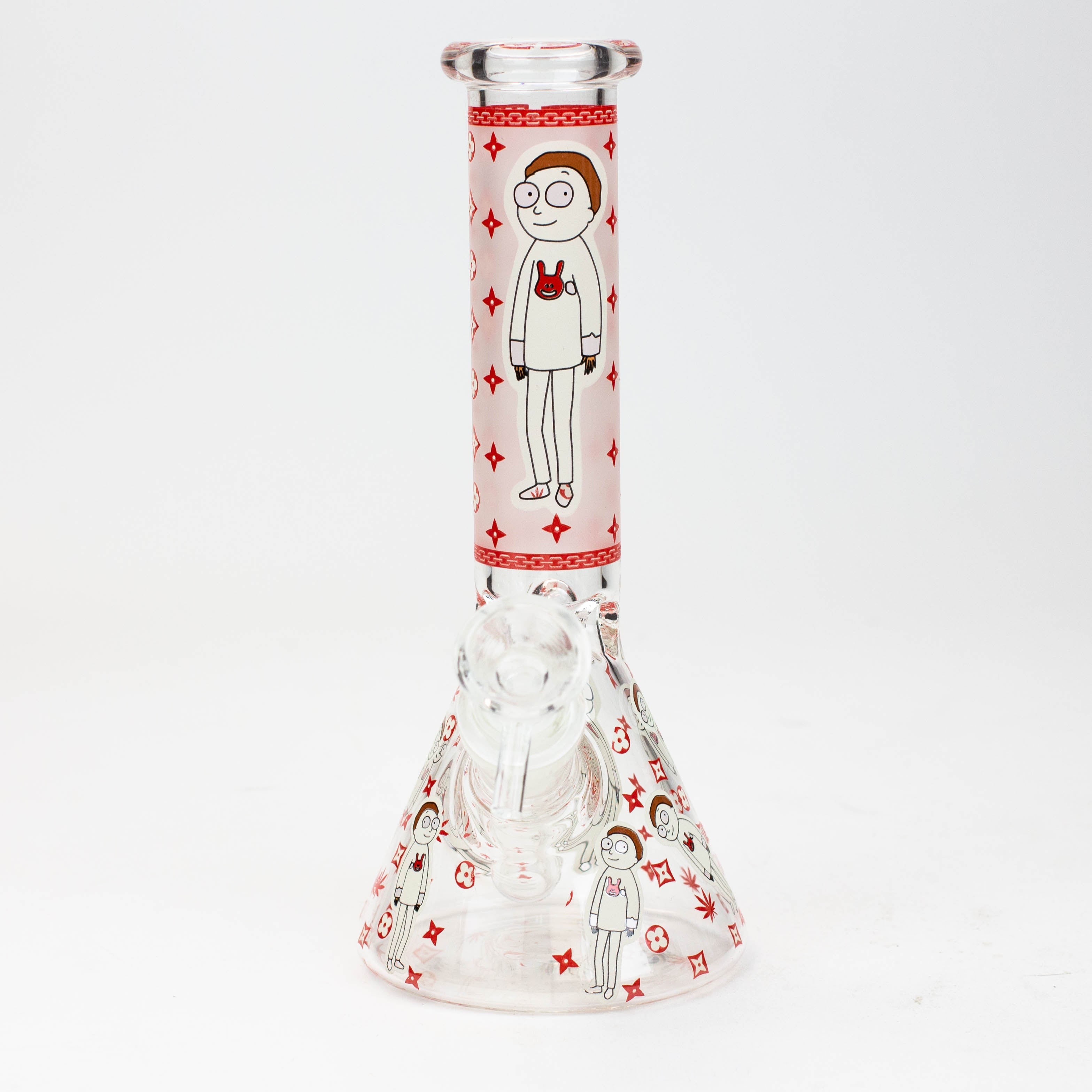 8" Glow in the dark glass Bong [GLOW]