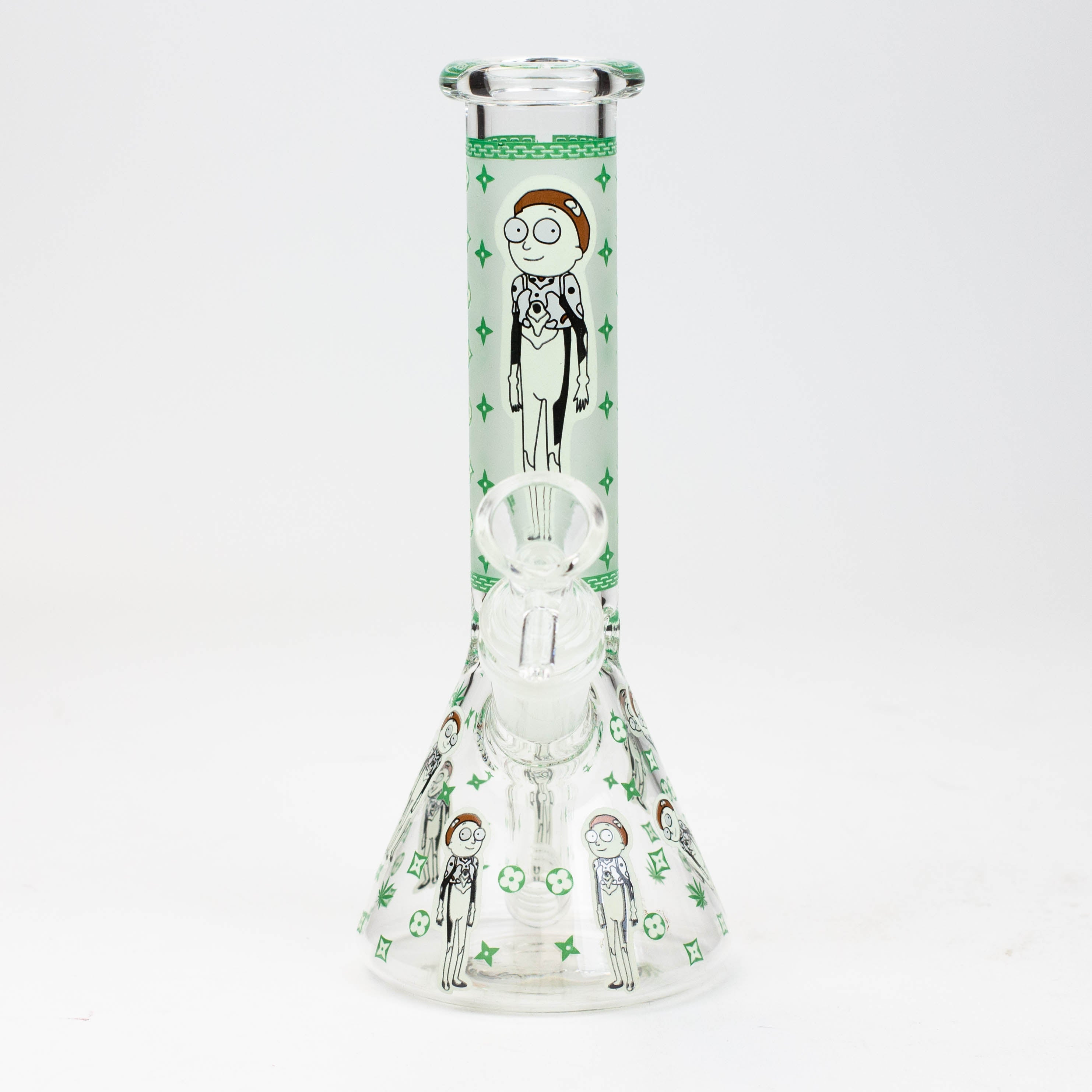 8" Glow in the dark glass Bong [GLOW]