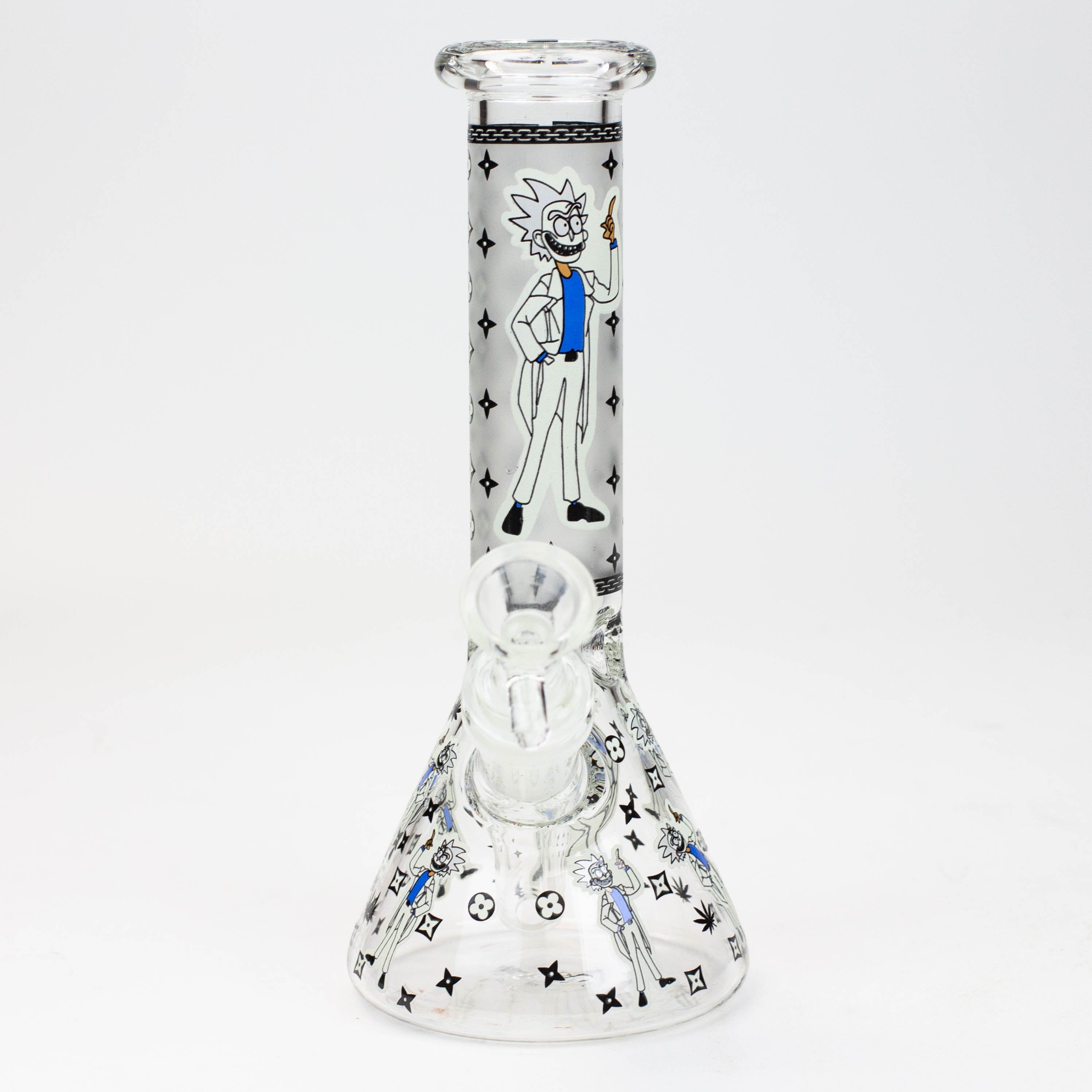 8" Glow in the dark glass Bong [GLOW]