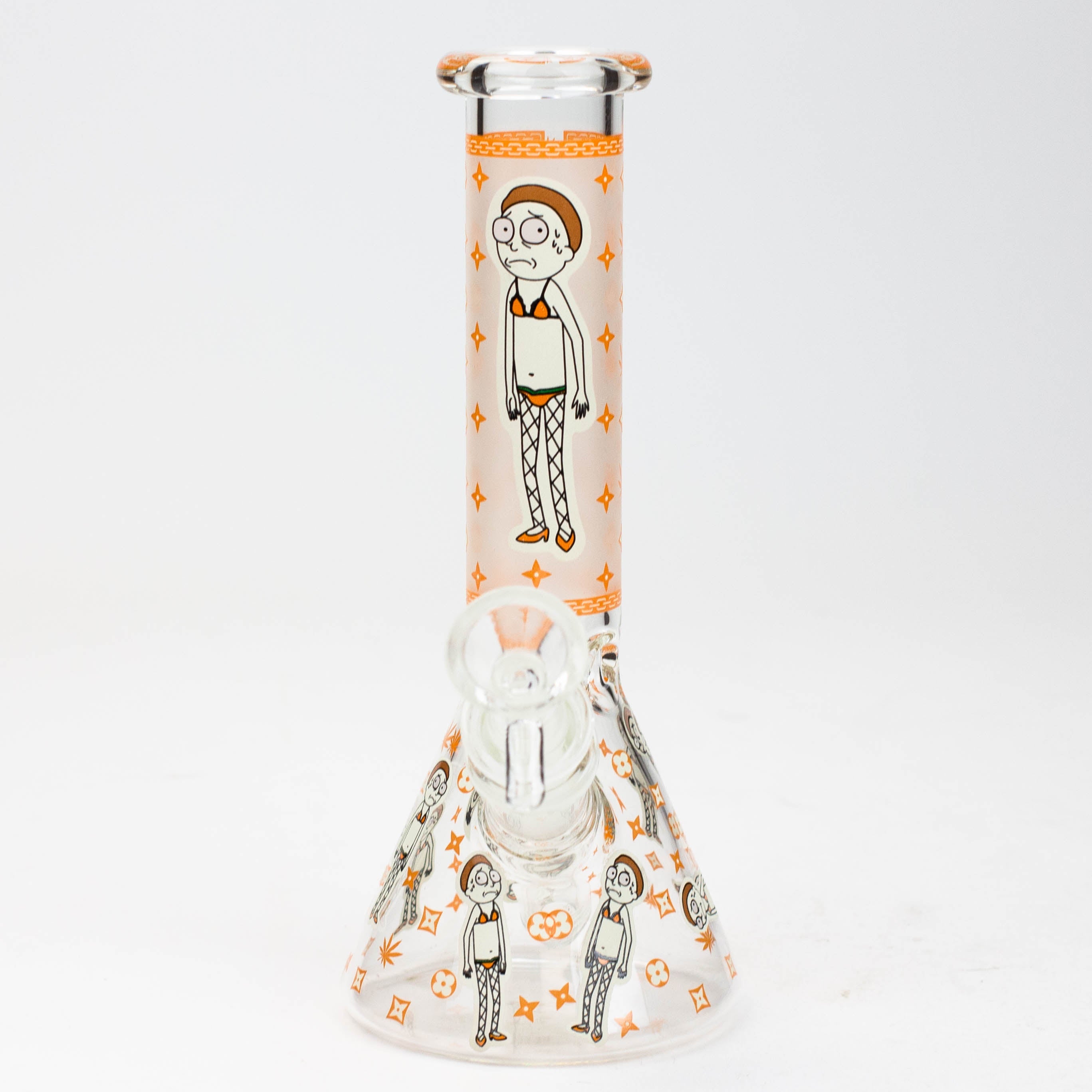 8" Glow in the dark glass Bong [GLOW]