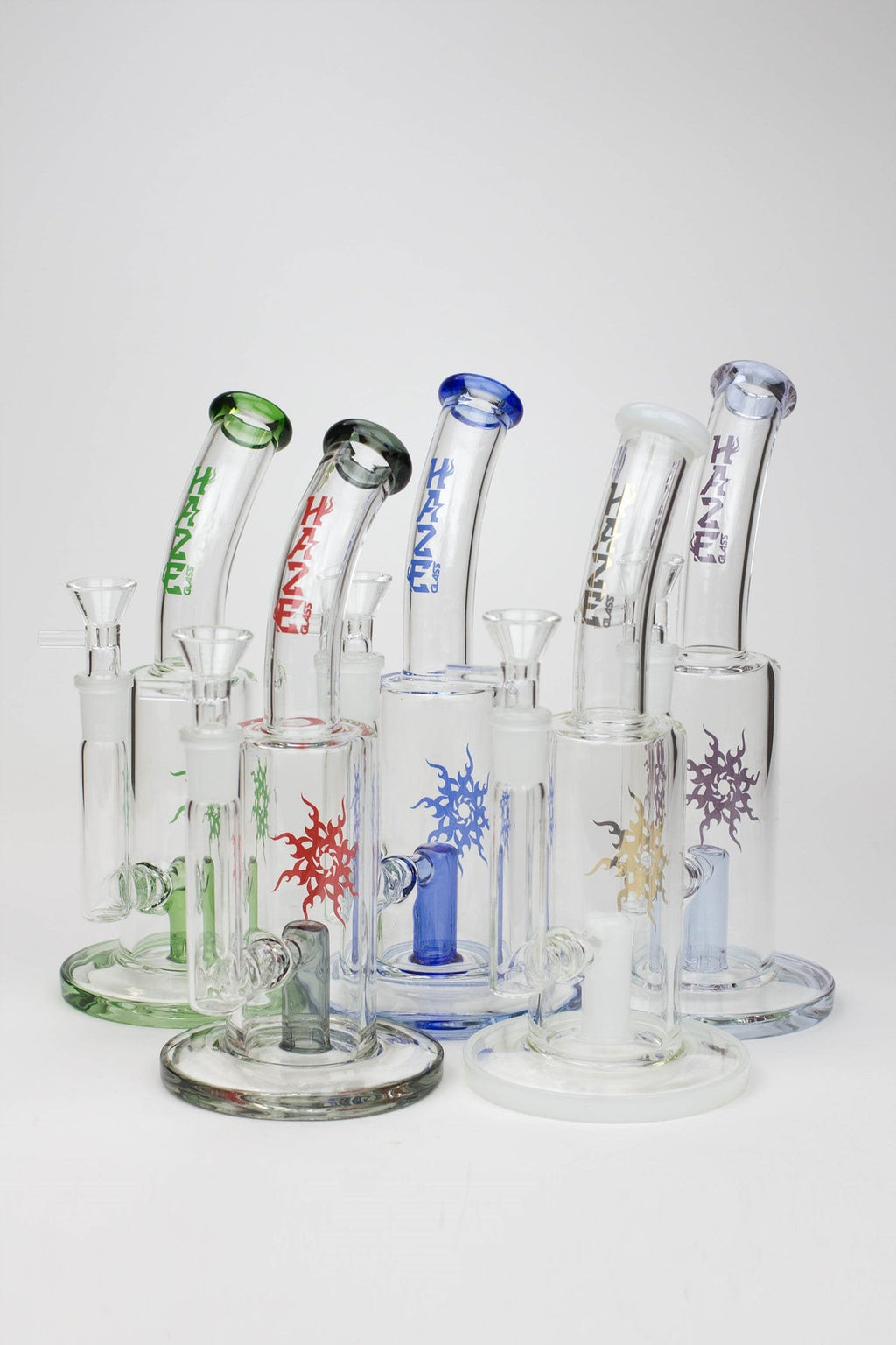 8" HAZE 2-in-1 shower head diffuser Bent Neck Dab Rig[HZ024]