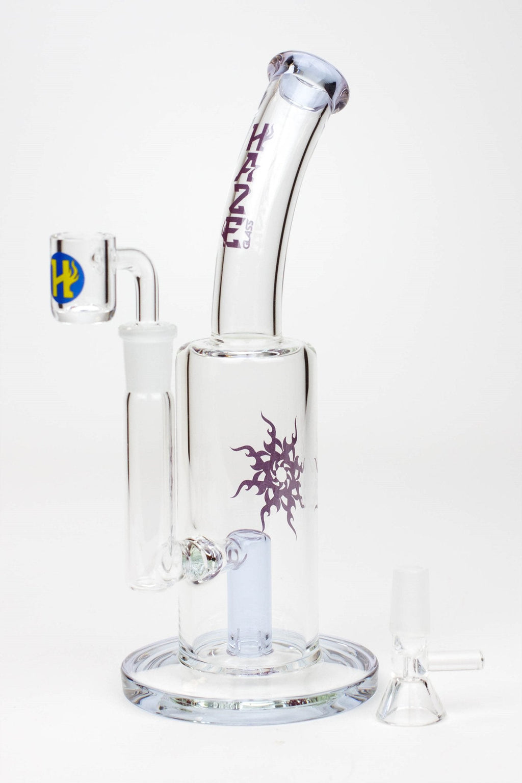 8" HAZE 2-in-1 shower head diffuser Bent Neck Dab Rig[HZ024]
