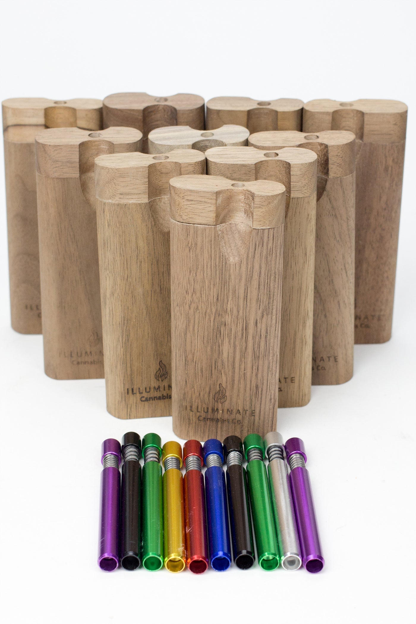 Walnut Dugout with Anodized Spring One hitter box of 10