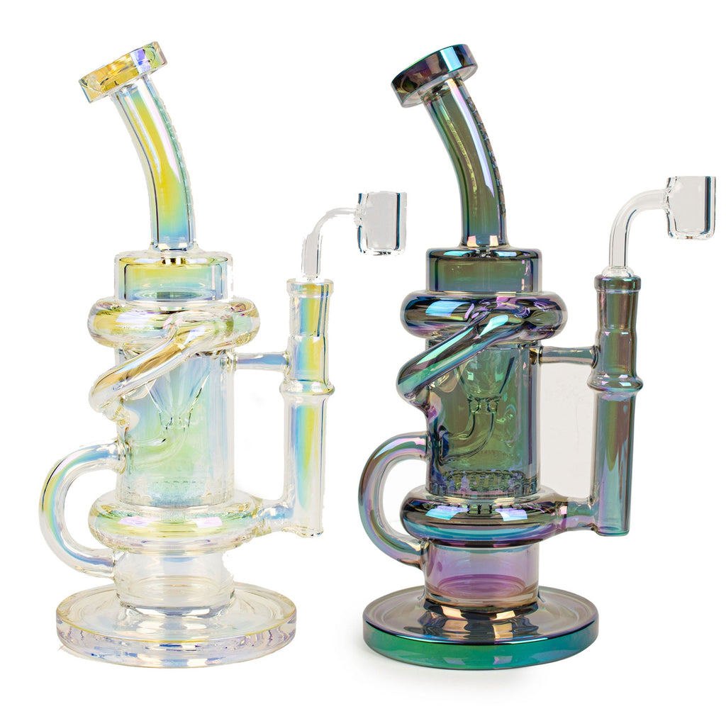Red Eye Tek® | 9.5" Tall Metallic Terminator Finish Glitch Klein Recycler Rig
