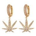 Mr Johnny Green | 420 marijuana pot leaf earrings with mini huggie hoops