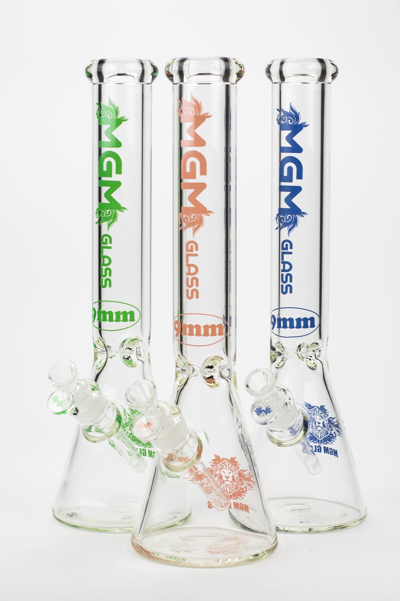 16" glass / 9 mm / beaker glass water bong-Clear