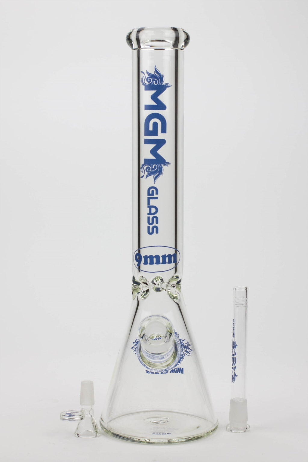 16" glass / 9 mm / beaker glass water bong-Clear