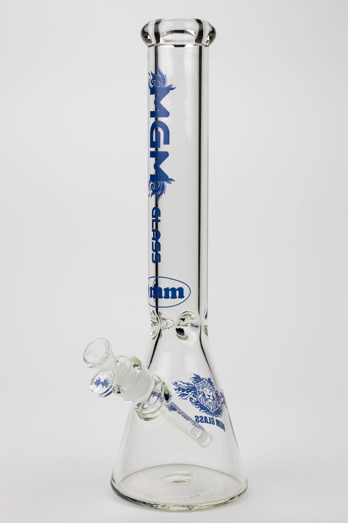 16" glass / 9 mm / beaker glass water bong-Clear