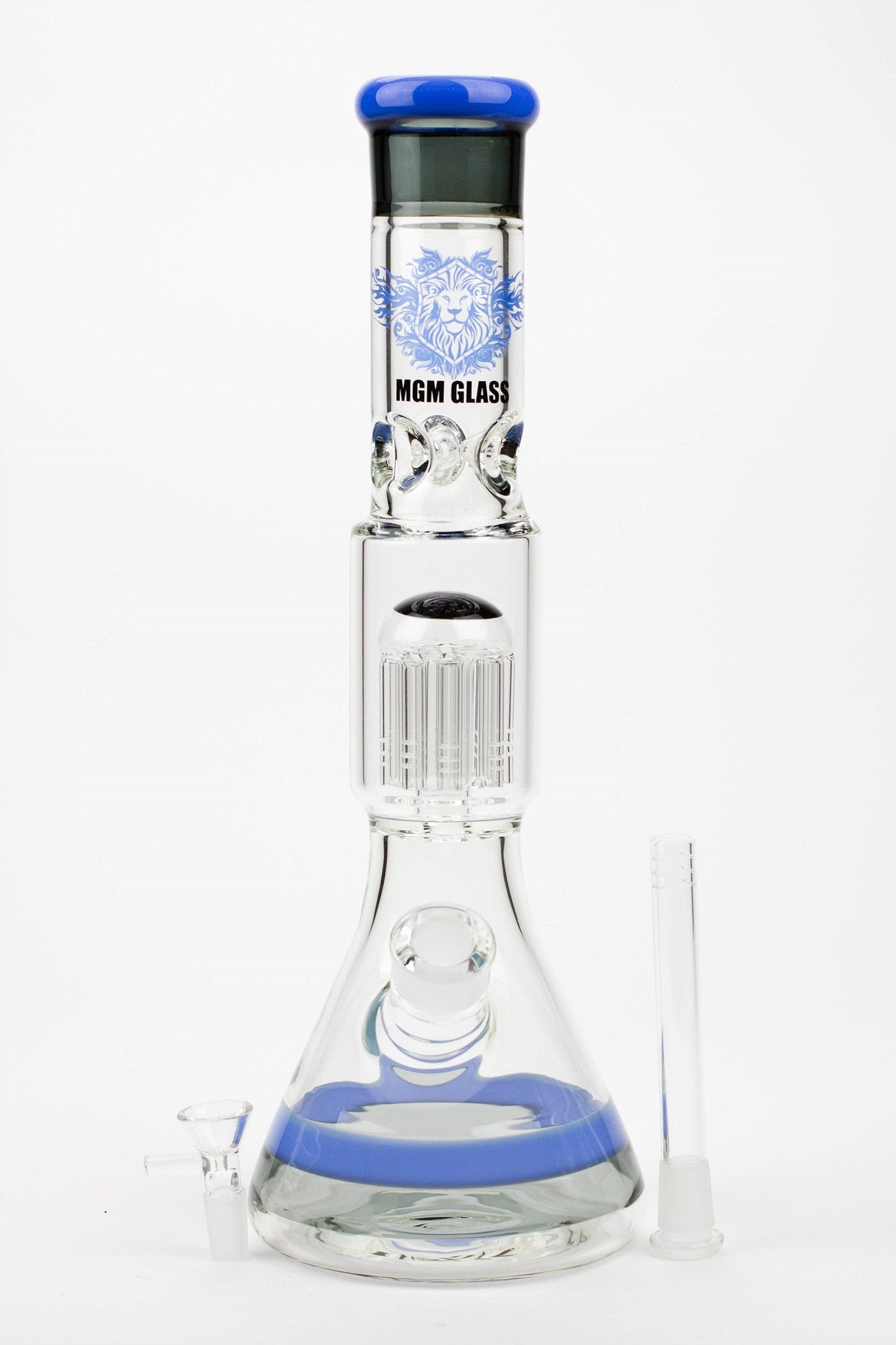16"  glass / 7 mm / single tree arm glass water bong