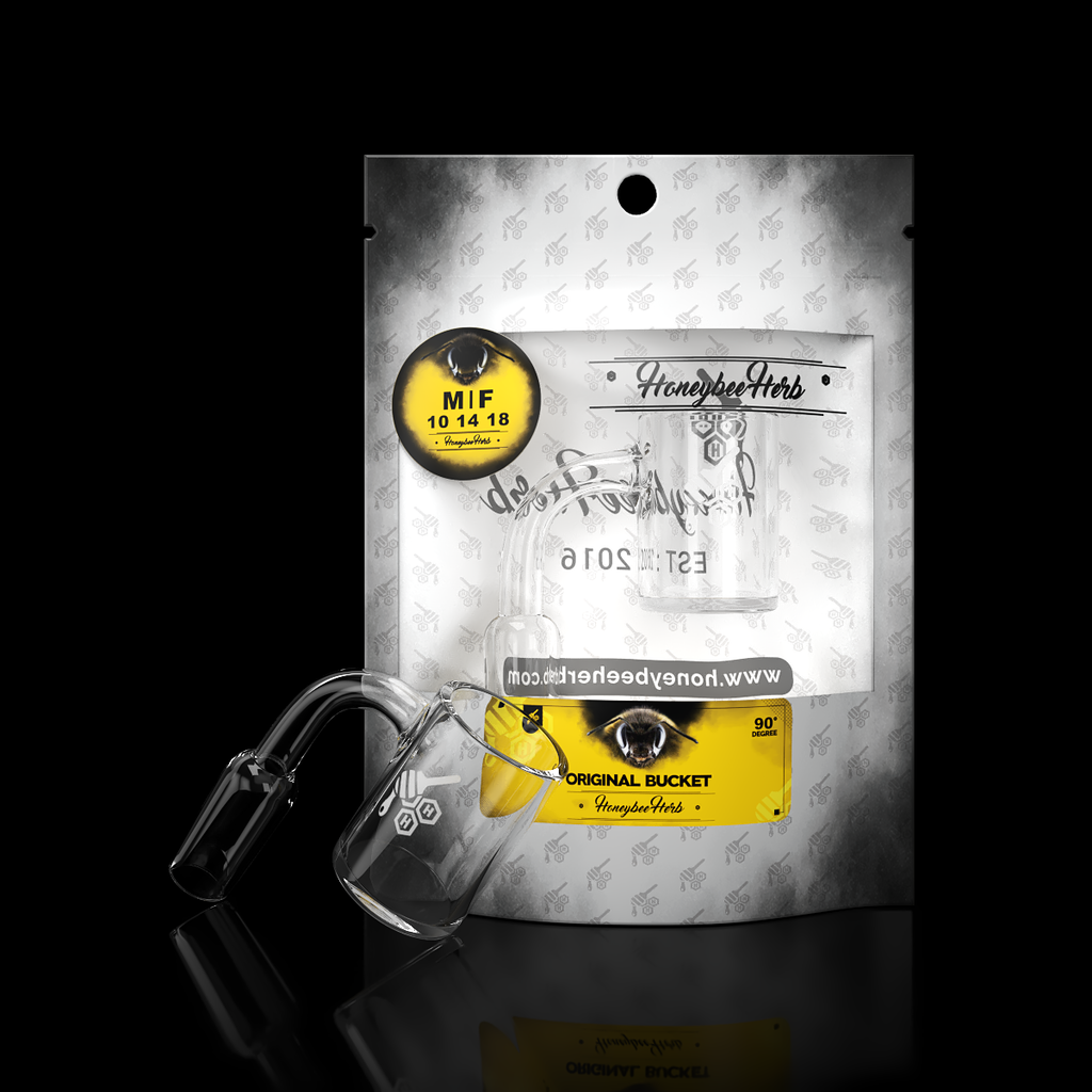 Honeybee Herb White Line 90° White Original Bucket Quartz Banger