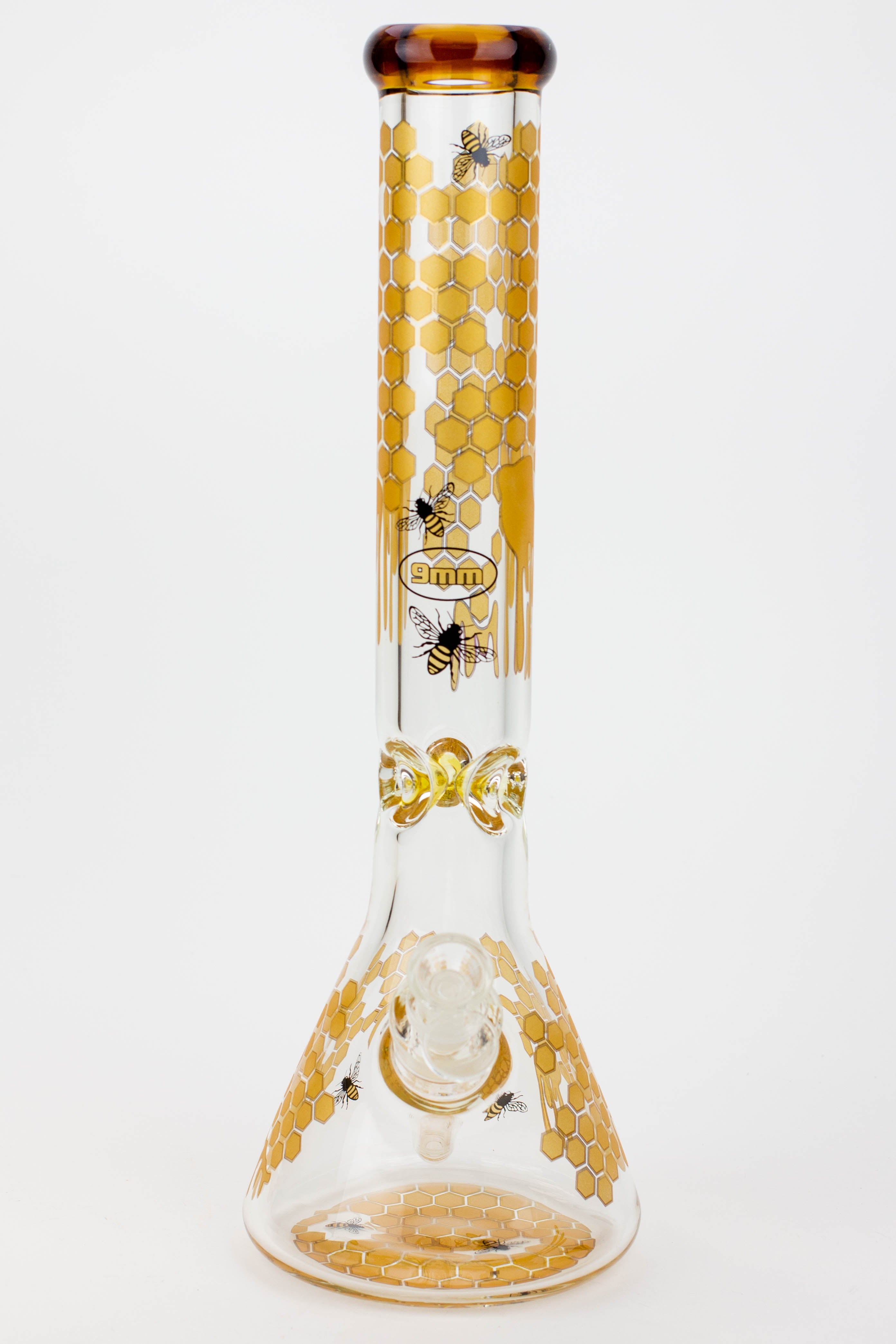 16" SOUL glass BEE / 9 mm / beaker glass bong  [S2076]