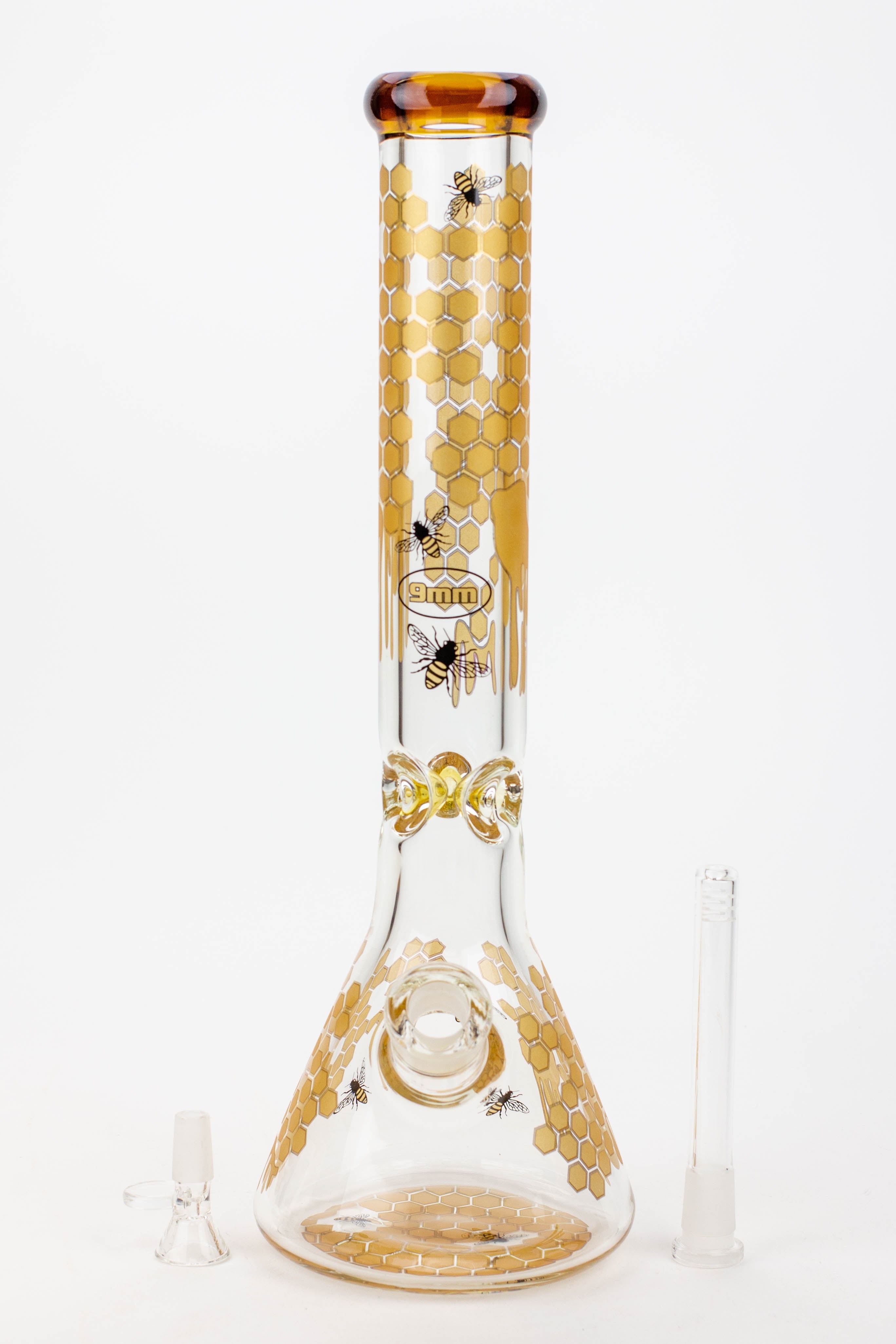 16" SOUL glass BEE / 9 mm / beaker glass bong  [S2076]