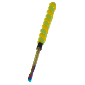 6″ Twirly Glass & Stainless Steel Dab Tool [SMKZ154]