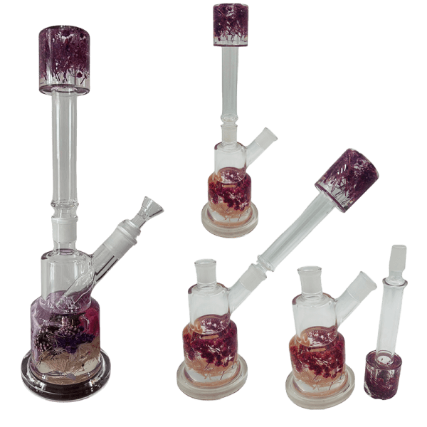 14" 2-Way Straight Glass Bong – Assorted Designs