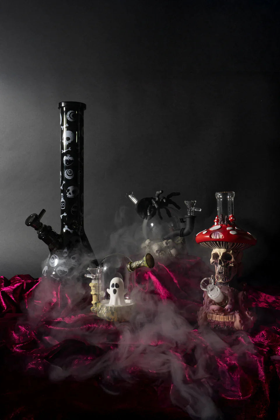 LIT® Silicone | 5" Ghost Water Pipe – Food-Grade Silicone & Glass Chamber [TS230]