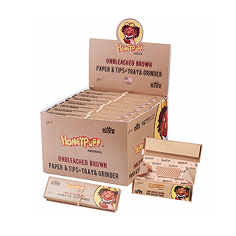 Honey Puff | Rolling Kit – Unbleached Brown King Size Kit (16 Packs/Display)  [P1183-02]