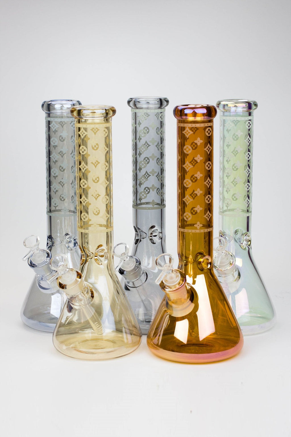 14" Luxury Logo 7 mm classic Electroplated Glass beaker Bong n