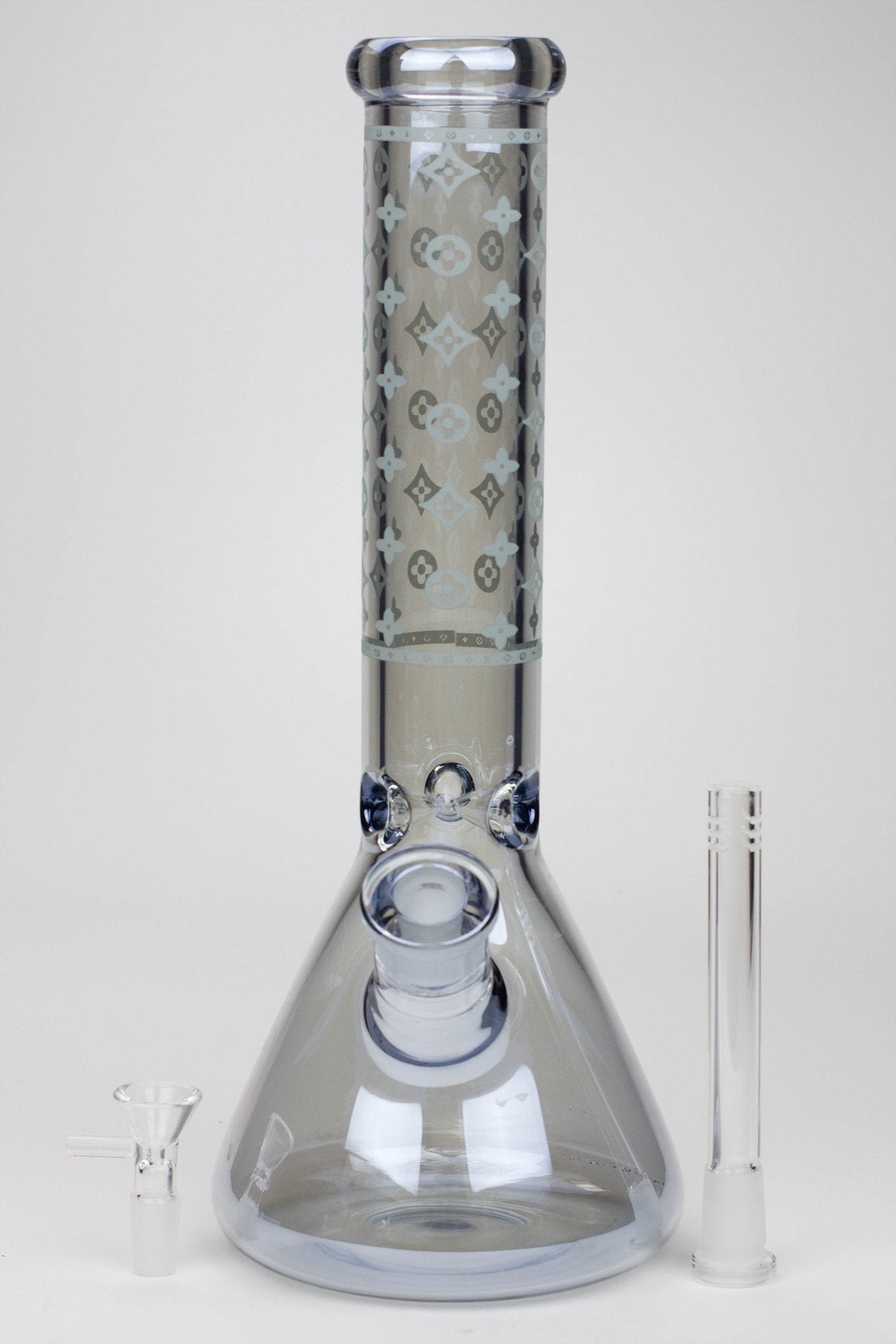 14" Luxury Logo 7 mm classic Electroplated Glass beaker Bong n