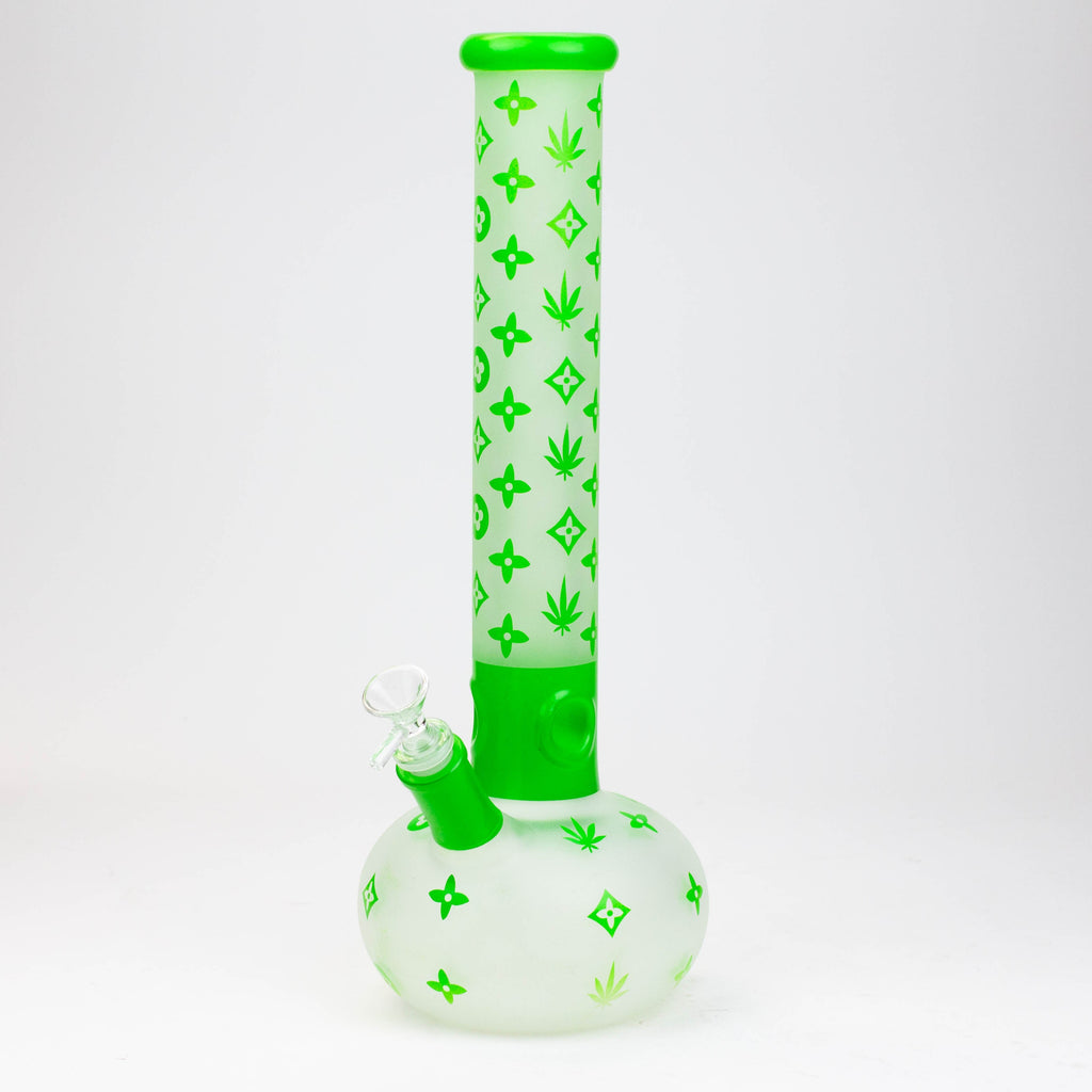 15.5" LX pattern 7 mm frosted glass water bong [AK-K3]