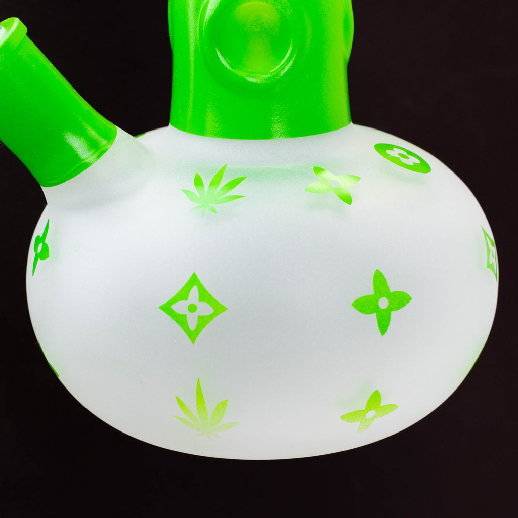 15.5" LX pattern 7 mm frosted glass water bong [AK-K3]