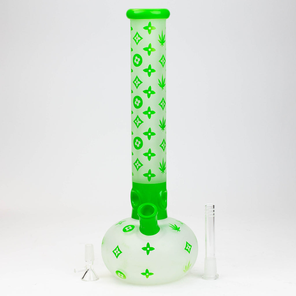15.5" LX pattern 7 mm frosted glass water bong [AK-K3]