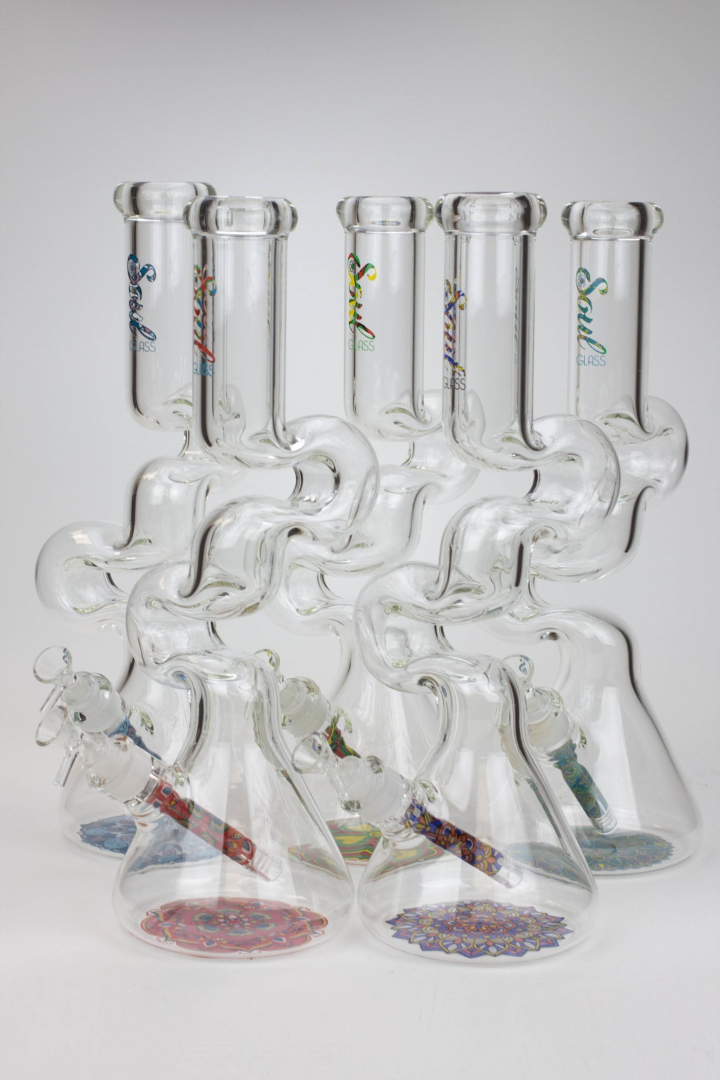 16.5" SOUL Glass 7mm Zig-zag glass water bong