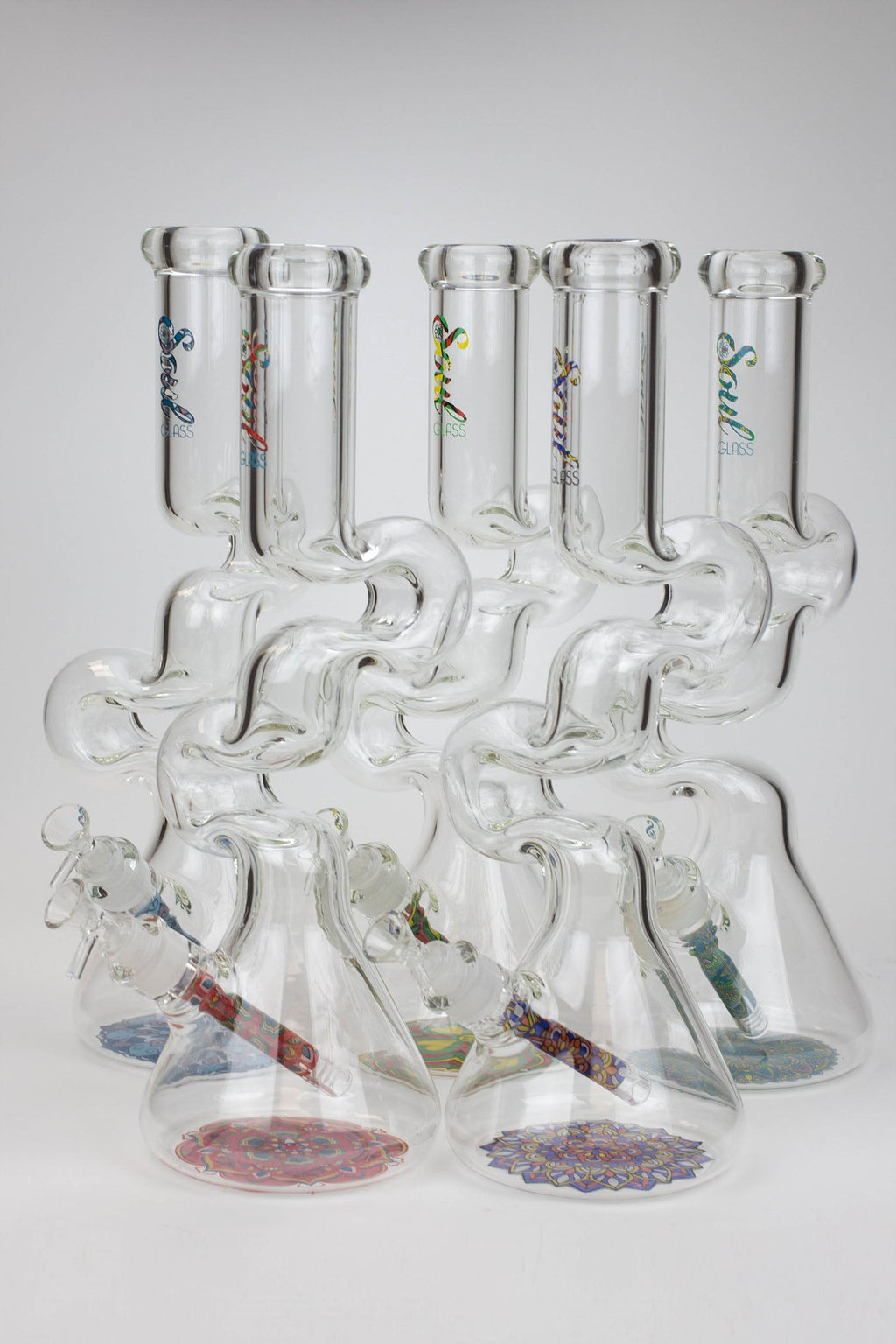 16.5" SOUL Glass 7mm Zig-zag glass water bong