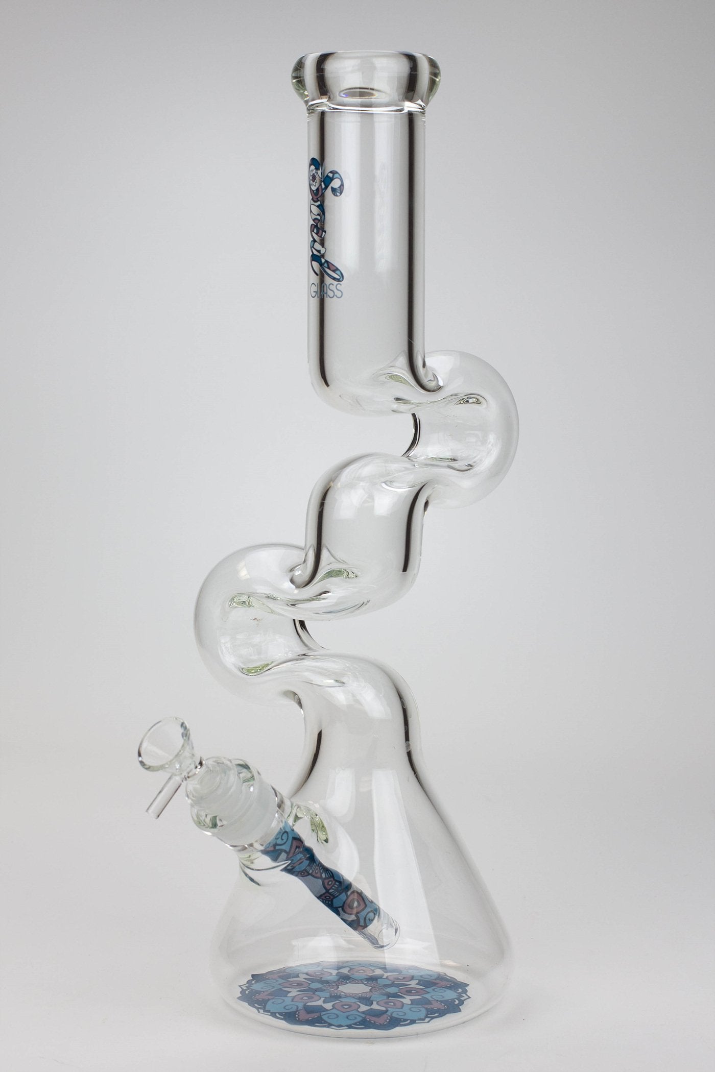 16.5" SOUL Glass 7mm Zig-zag glass water bong