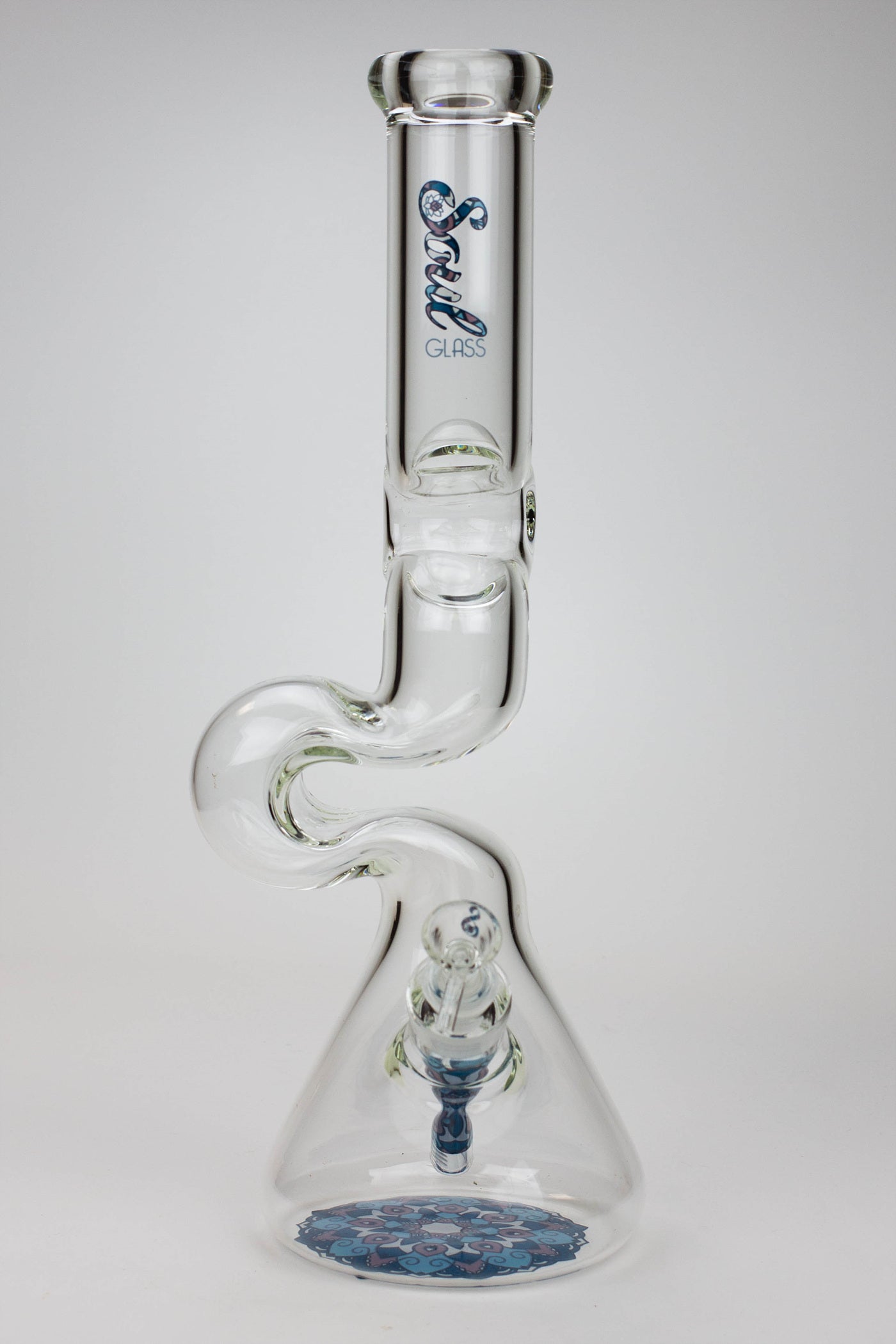 16.5" SOUL Glass 7mm Zig-zag glass water bong