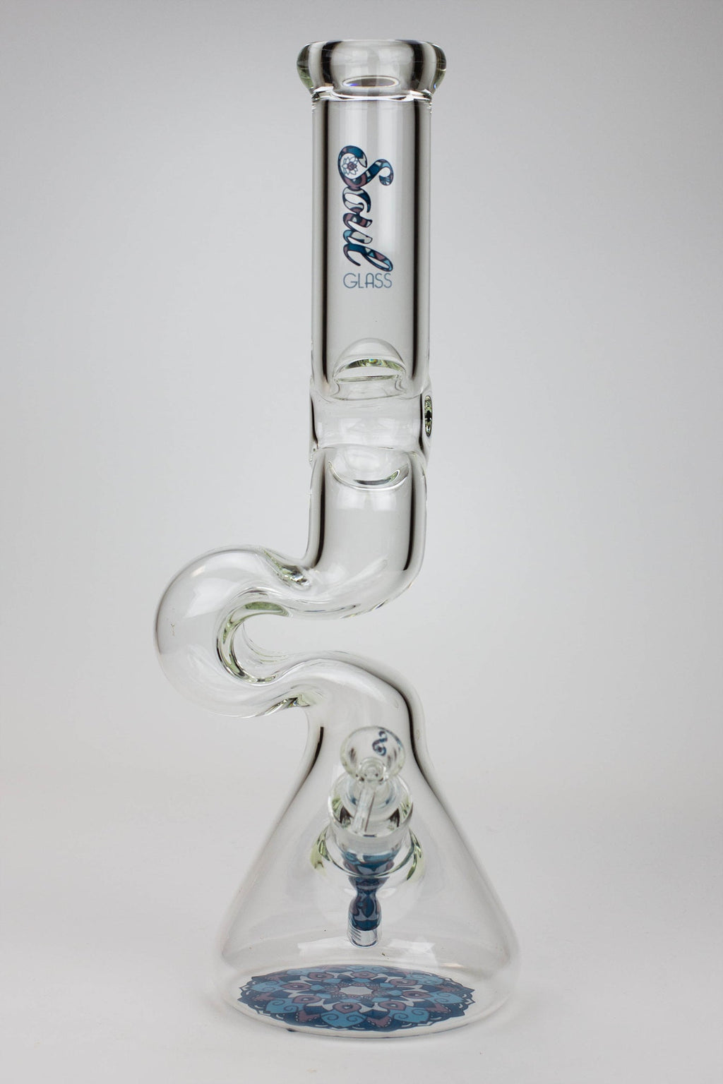 16.5" SOUL Glass 7mm Zig-zag glass water bong