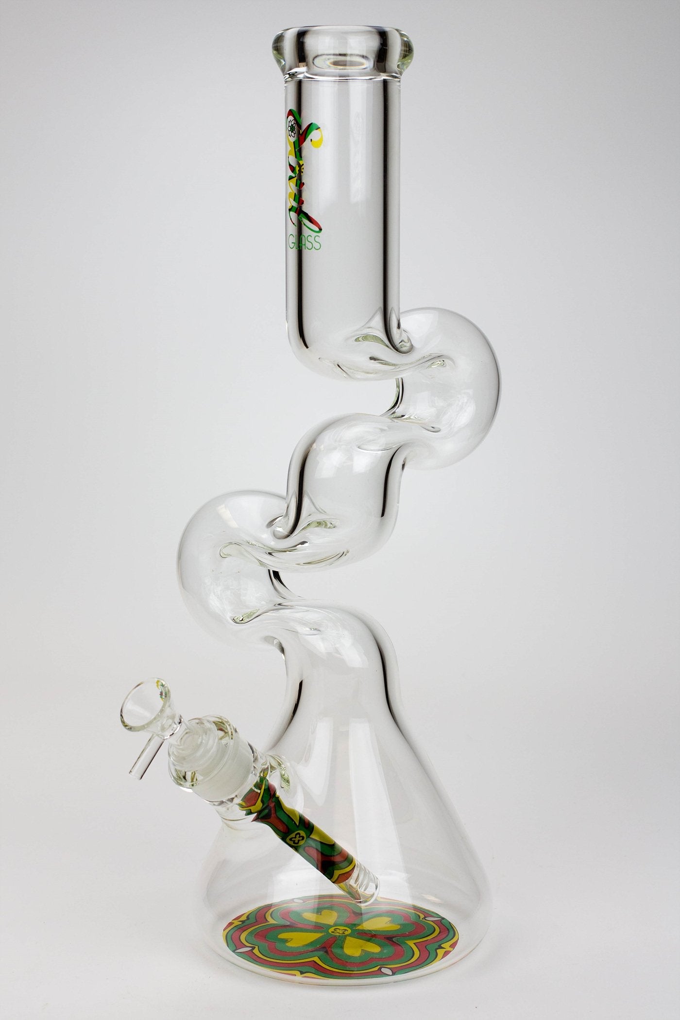 16.5" SOUL Glass 7mm Zig-zag glass water bong