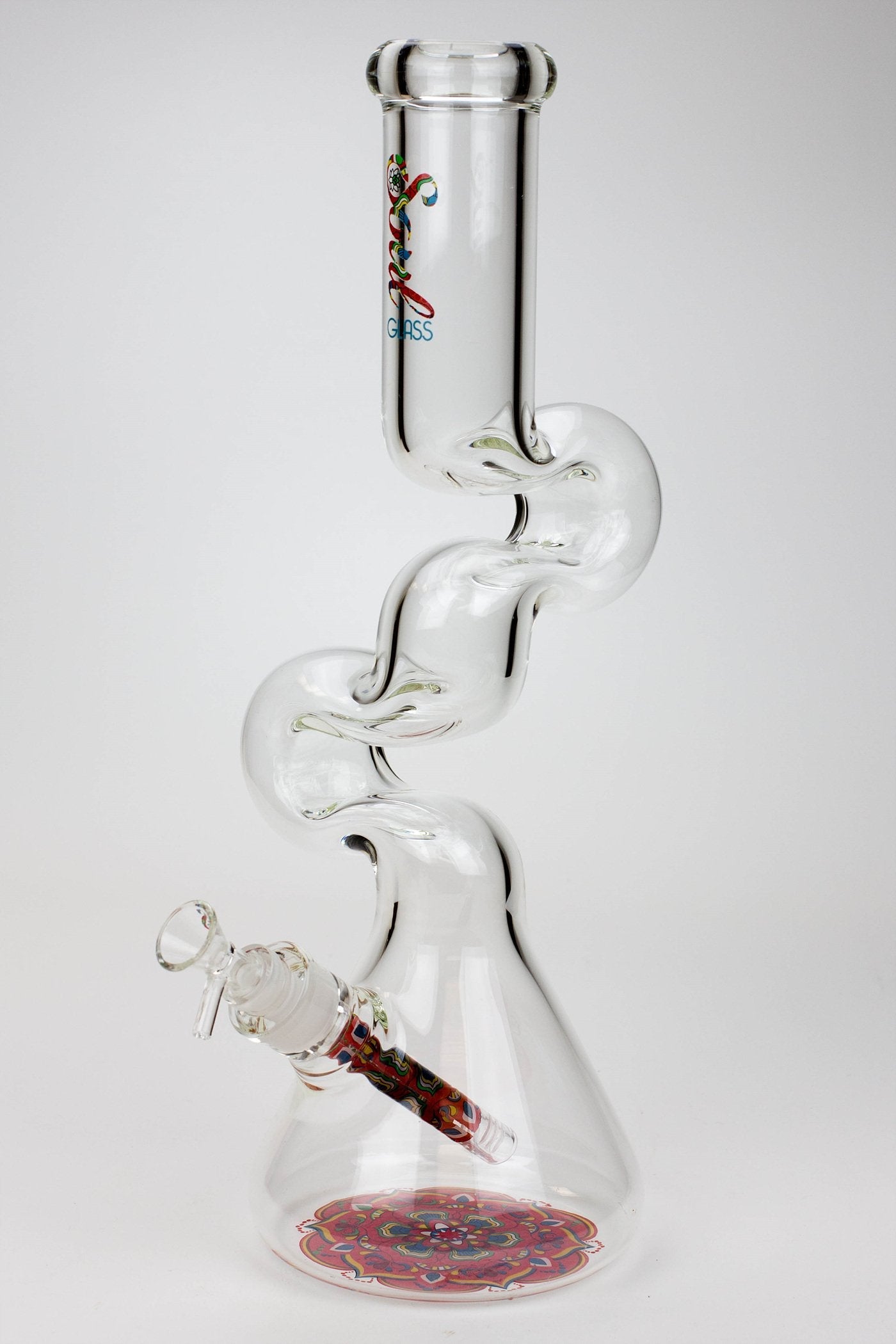 16.5" SOUL Glass 7mm Zig-zag glass water bong