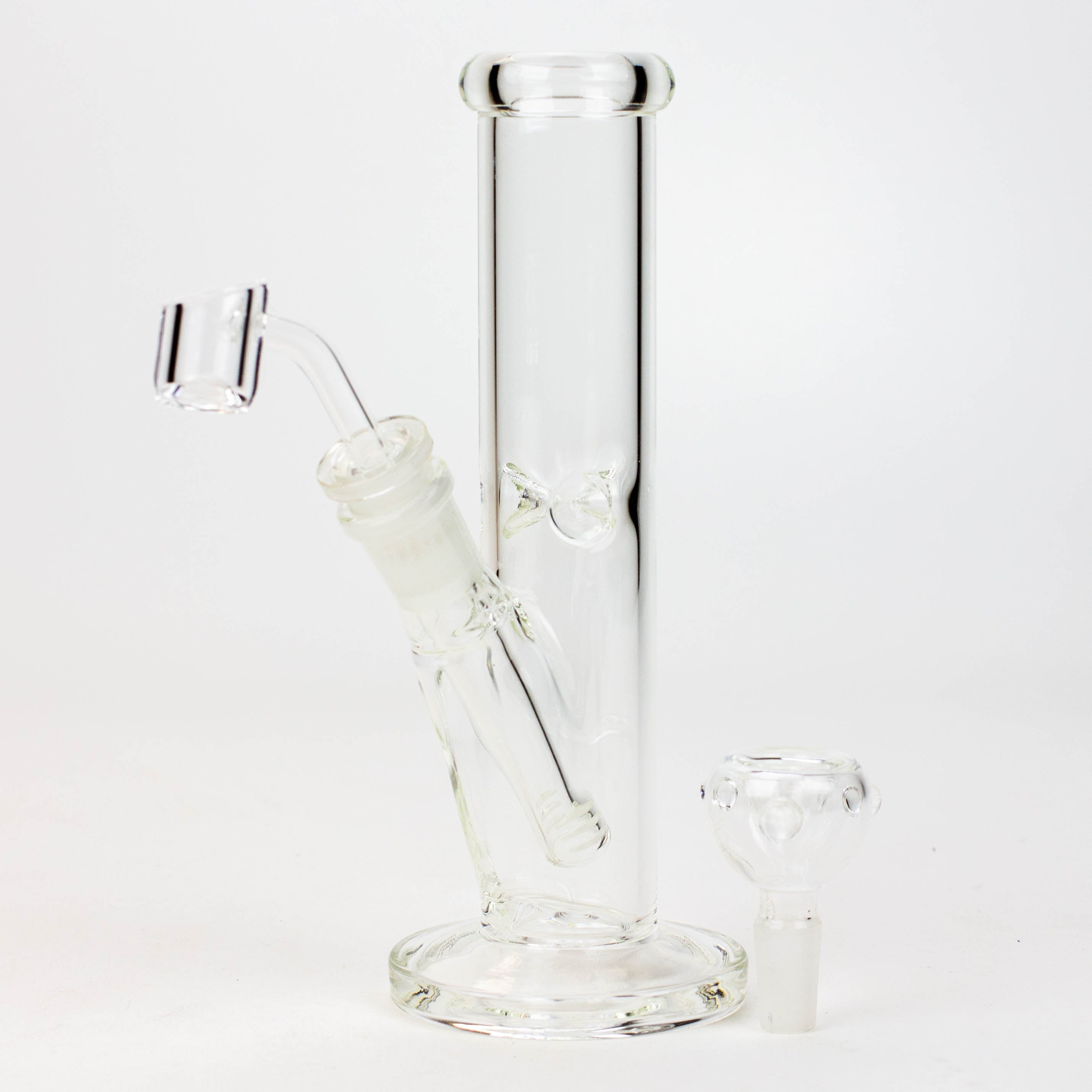 8" 2-in-1 clear tube glass Dab Rig [AKGA013]
