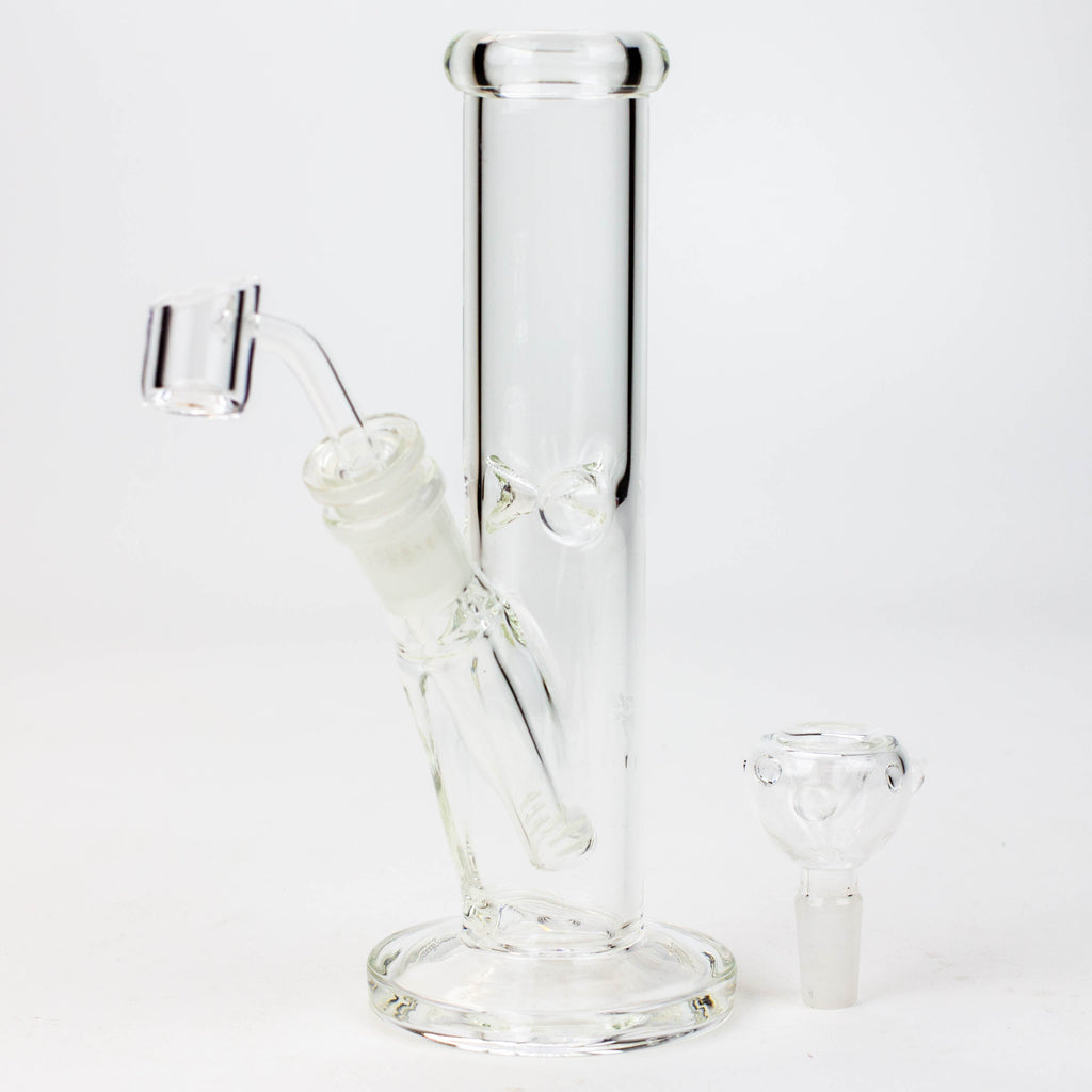 8" 2-in-1 clear tube glass Dab Rig [AKGA013]