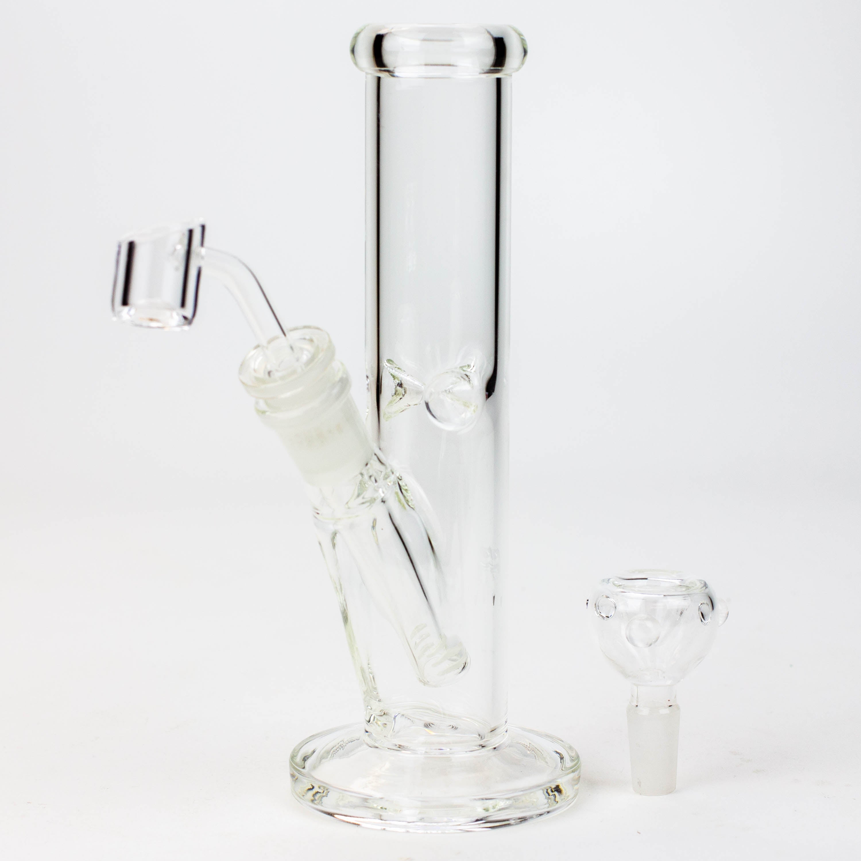 8" 2-in-1 clear tube glass Dab Rig [AKGA013]