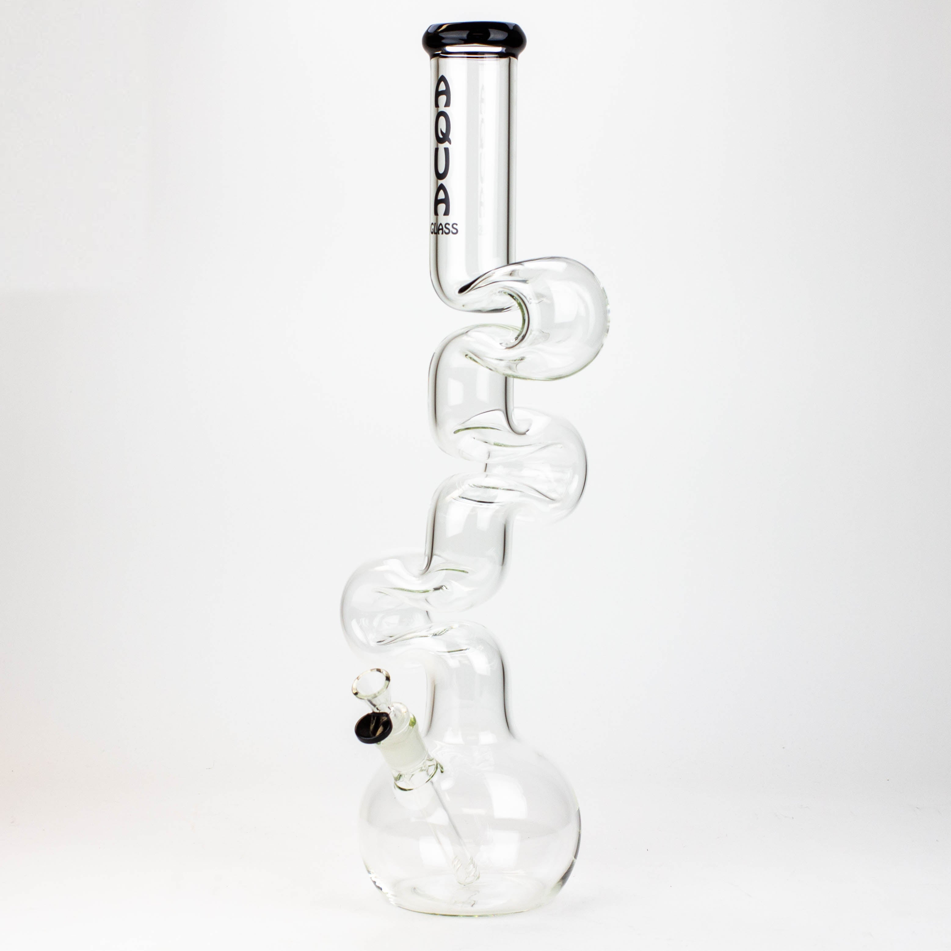 20" AQUA Glass Zig-zag glass water bong [AQUA026]