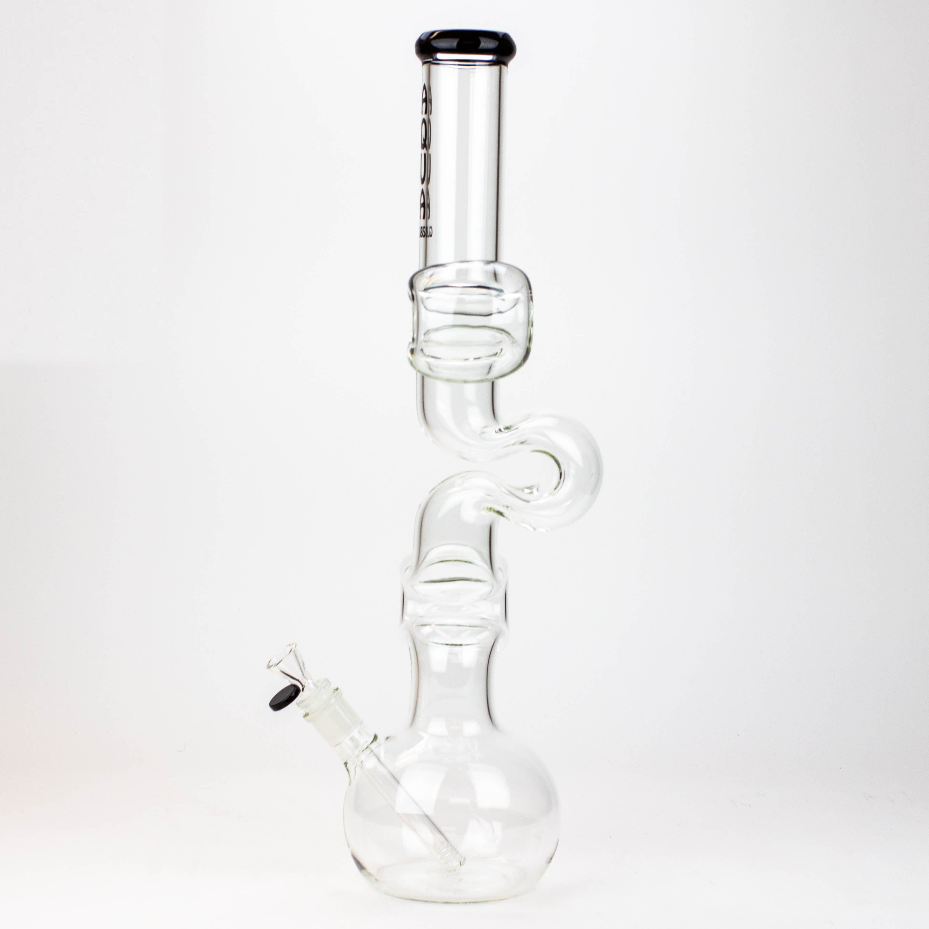 20" AQUA Glass Zig-zag glass water bong [AQUA026]