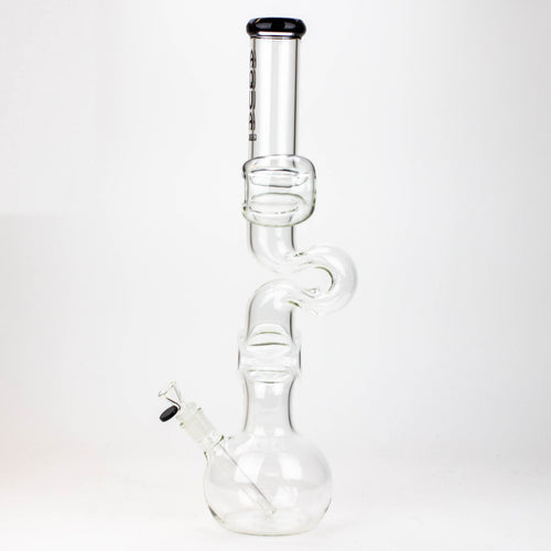 20" AQUA Glass Zig-zag glass water bong [AQUA026]