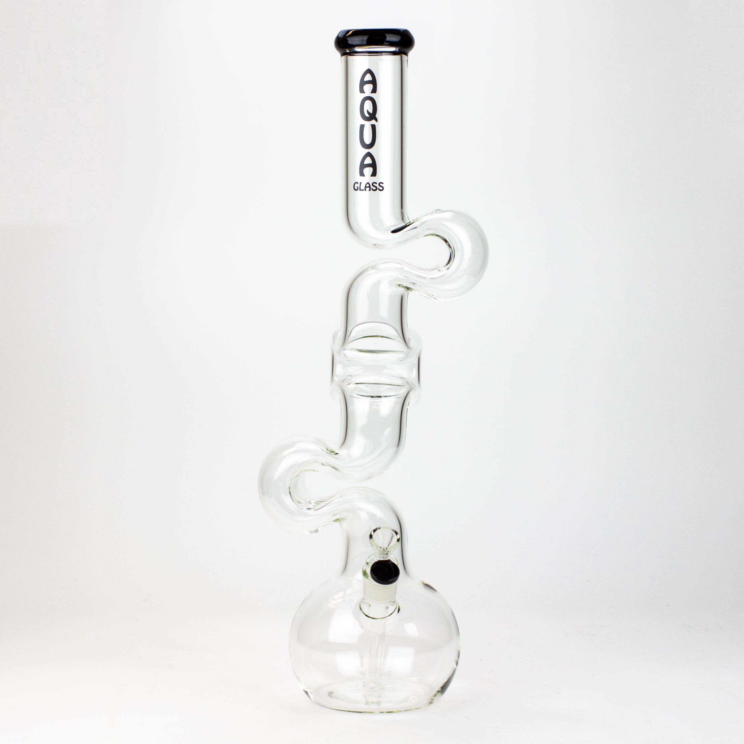 20" AQUA Glass Zig-zag glass water bong [AQUA026]