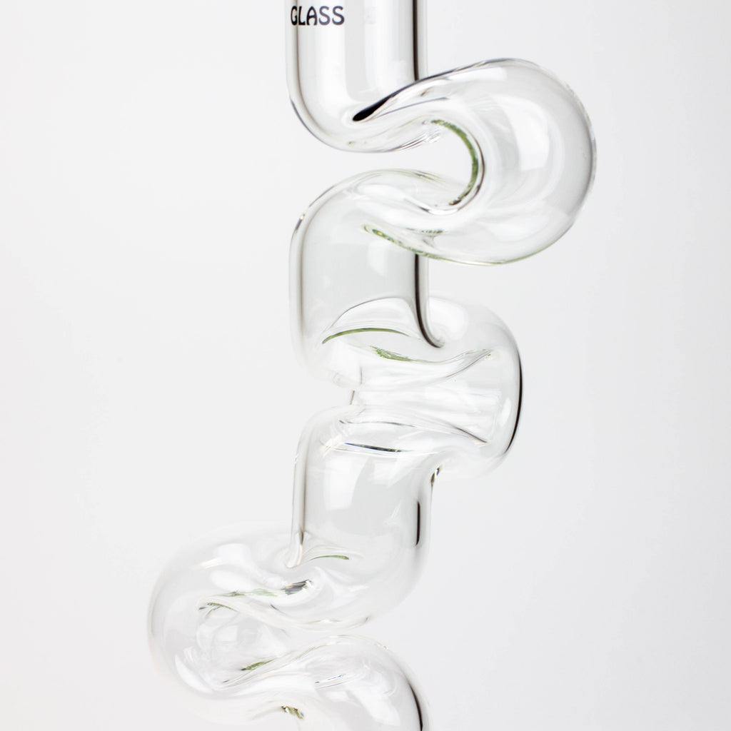 20" AQUA Glass Zig-zag glass water bong [AQUA026]