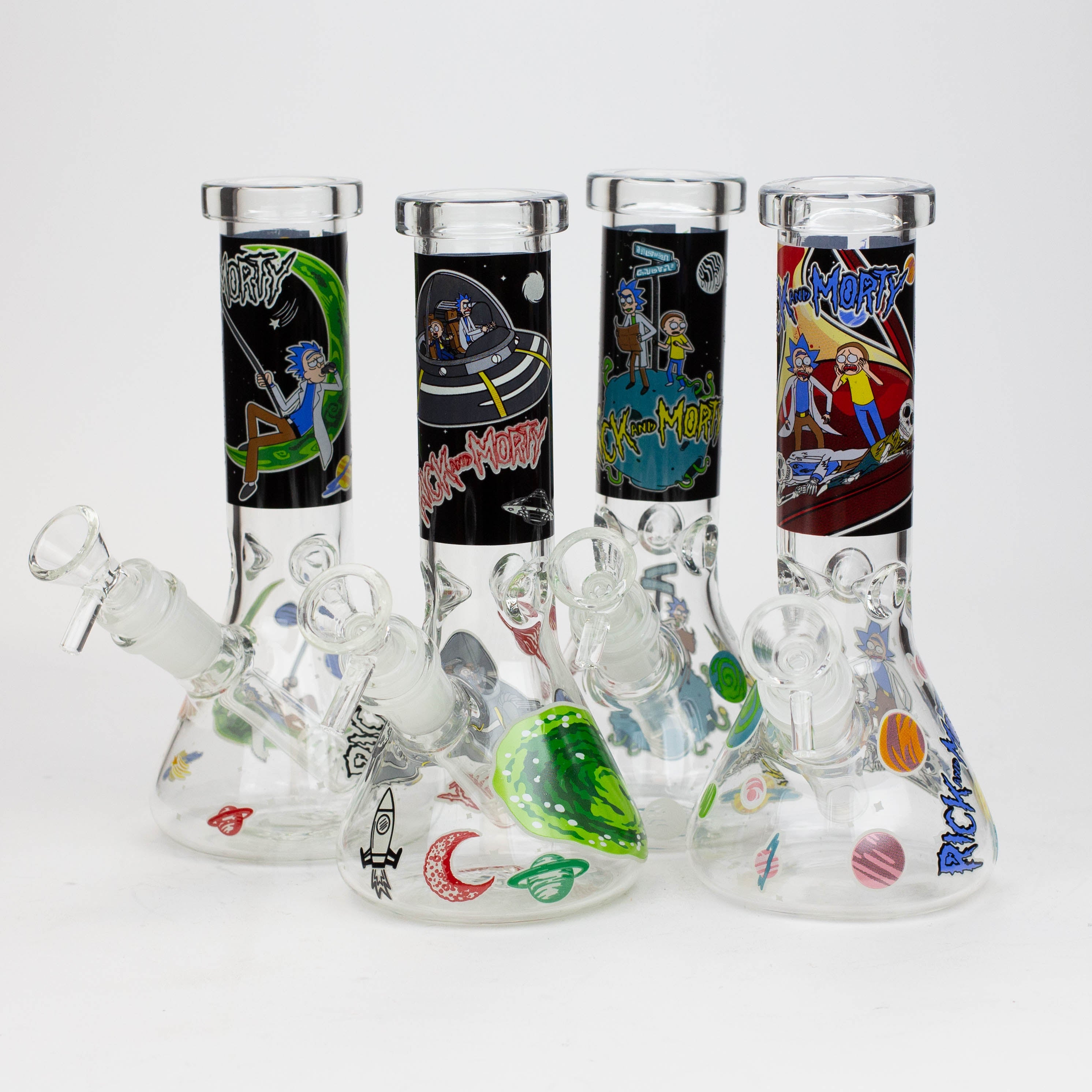 8" NM  Cartoon glass water bong - Glow in the dark