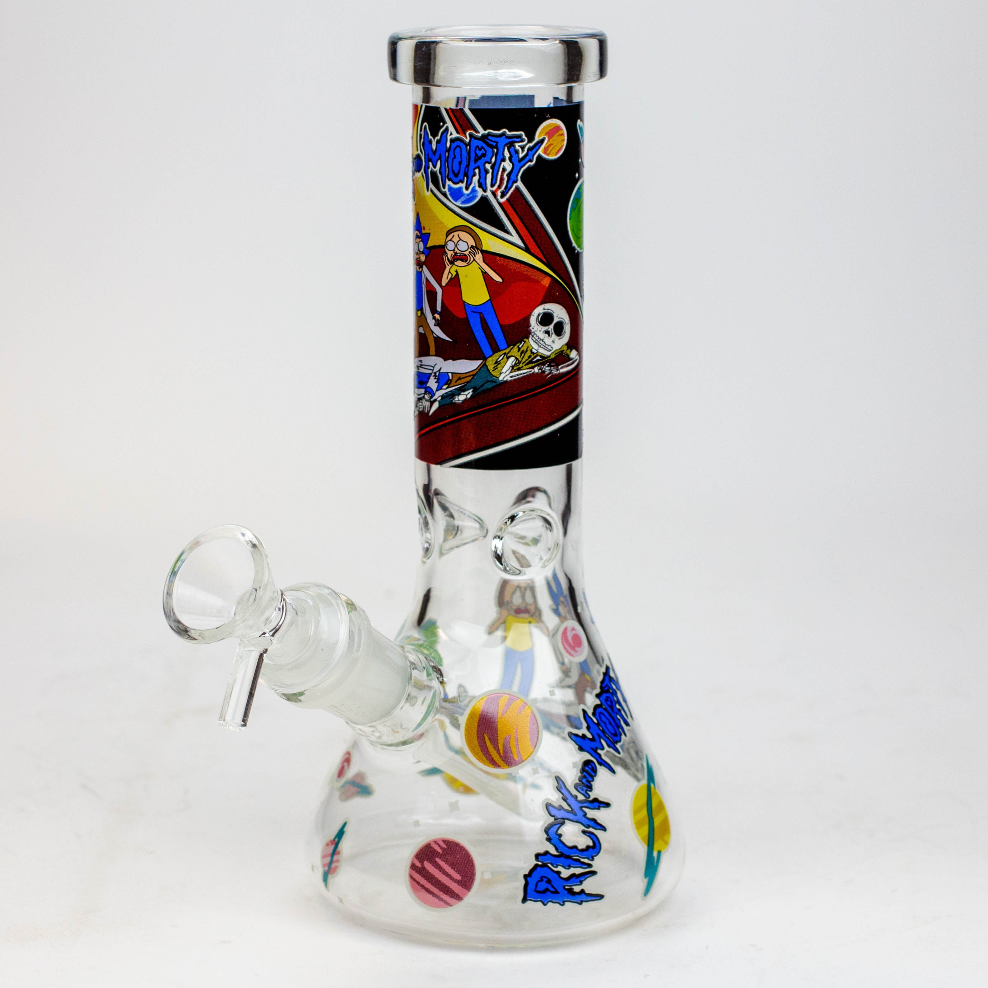 8" NM  Cartoon glass water bong - Glow in the dark